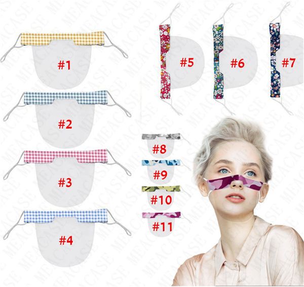 

fashion face mask women plaid camo floral printed cotton pvc transparent mask outdoor sunscreen dustproof reusable washable face masks d8303, Blue