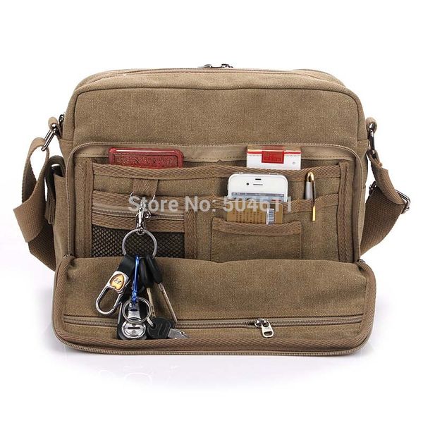 

eboyu men's multifunction canvas one-shoulder business casual bag messenger bag