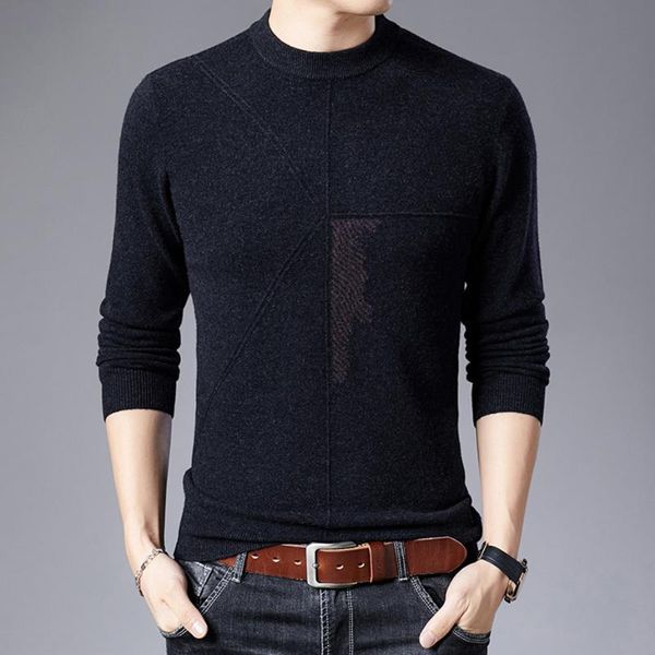 

100% шерсть мужчины knit tops свитер пуловер basic o шеи для зимы осени печати вскользь bo20591231, White;black