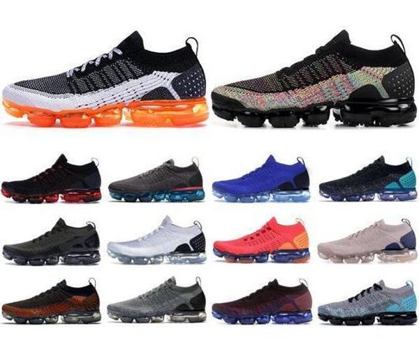 

black multi color knit 2.0 running shoes 2019 safari pure platinum mens women breathable sneakers 1.0 triple black men designer shoes