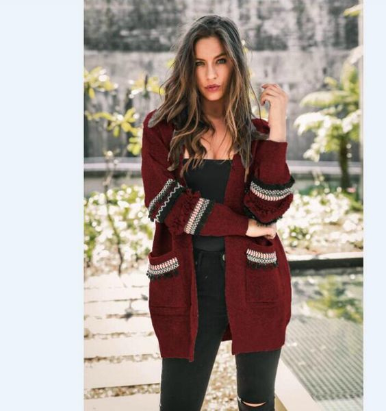 

дешевая женская вязаные роскошные с длинными рукавами свитера для свитера пальто s-3xl оптового высокого качества женщин марки кардиган леди, White