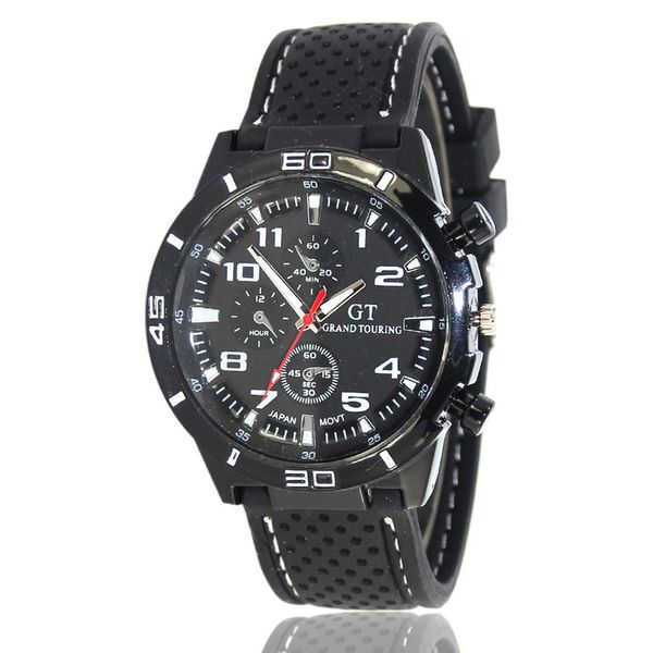 

stylish women men silicone strap band classic black dial quartz wrist watch fashion trendcy outdoor sports loves gifts, Slivery;brown