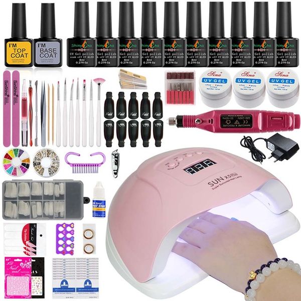 sistema de manicura de unas kit electrica unas de acrilico del clavo de la manija conjunto de 36w 54 90w llevo la lampara para unas gel del