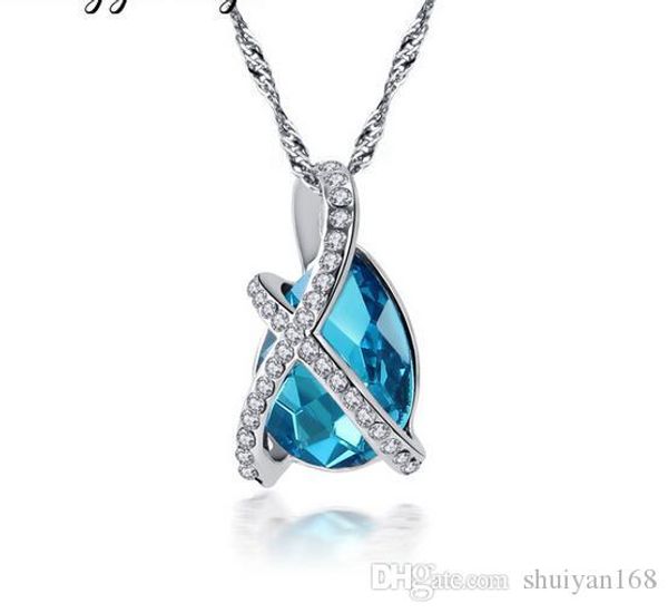 

изящных ювелирных изделий кристалл ожерелье алмазный gemstone посеребренная ожерелье корейских женщин модели ювелирных изделий способа подар, Silver
