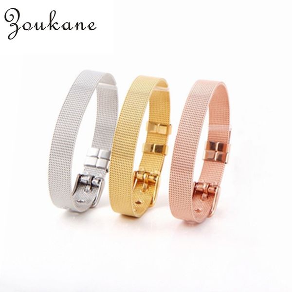 

8mm silver&gold stainless steel mesh bangle bands diy accessories bracelet fit 8mm slide charms wb06-1-3, Black