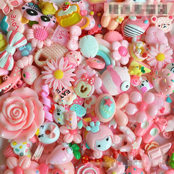

200pcs cute pink scrapbooking craft flower/animal resin diy decorative mixed phone flatback cartoon cabochons case for phone/wedding/cr efrt