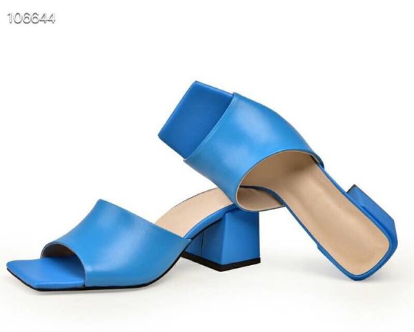 

designer high heeled sandals coarse heel leather classic woman shoes metal buckle forparties and banquets luxury sandals 35-42, Black