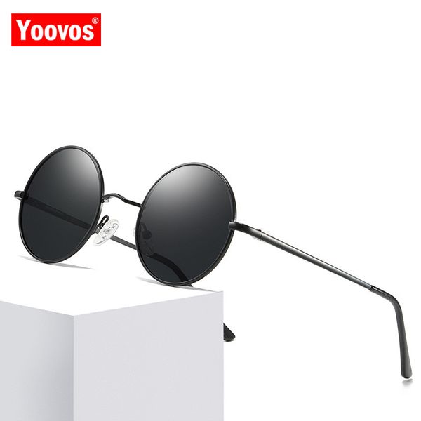 

yoovos polarized sunglasses women/men 2020 round retro vintage sunglasses women polarized brand designer gafas, White;black