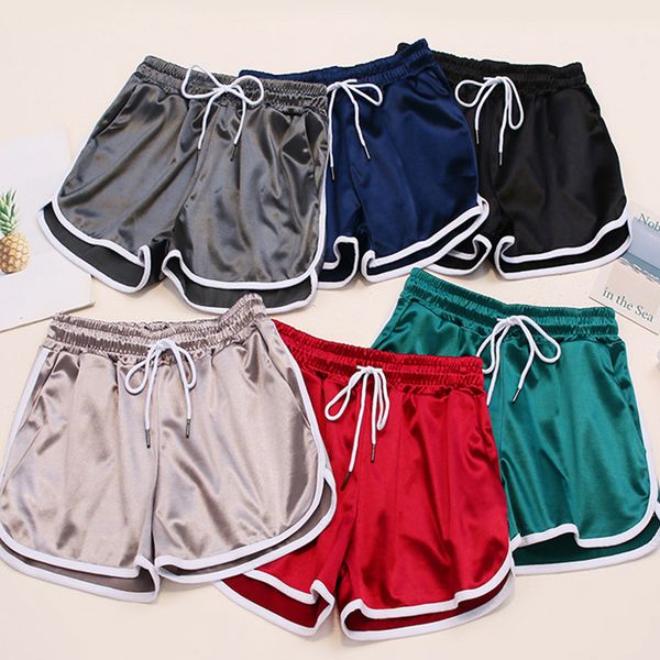 Mulheres ao ar livre corredores sorts verão seda slim praia designer casual calças de egde shorts hot shorts calças com bolso zza314