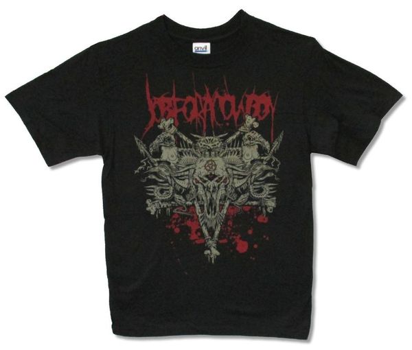 

job for a cowboy bone pentagram black t-shirt new official band metal s 100% cotton short sleeve o-neck fashion, White;black