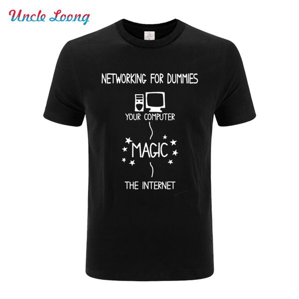

summer networking for dummies t shirt funny geek nerd it computer gift programmer casual shirt funny 2019 new t shirts, White;black