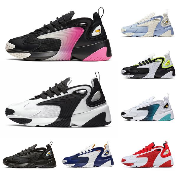 

nice m2k tekno zoom 2k mens womens trainers shoes fashion 2000 race red black white triple black royal blue purple running shoes sneakers, White;red