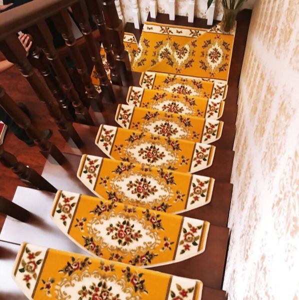 

10pcs non-slip stair trend mats european stair setpping carpet sets step rug for 65*24cm fit for 24cm width pad mat