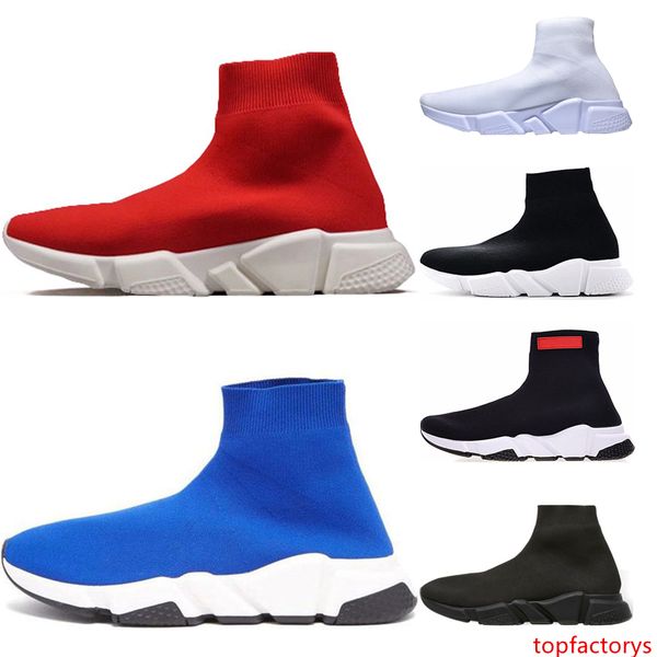 

speed trainer triple black white men sneakers women designer blue red grey casual sport trainer tennis socks shoes size 36-45
