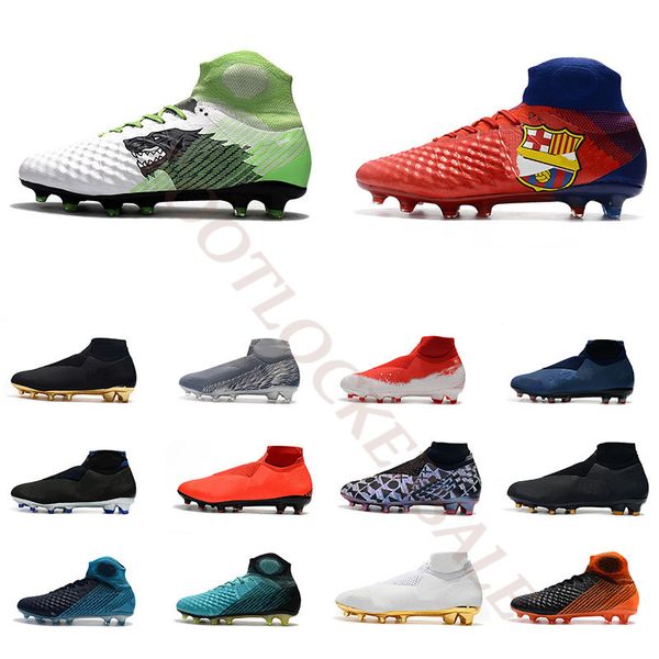 

phantom vsn vision elite df fg cool wolf grey green men soccer cleats shoes 2019 fashion mens high low football boots size us6.5-11, White;red