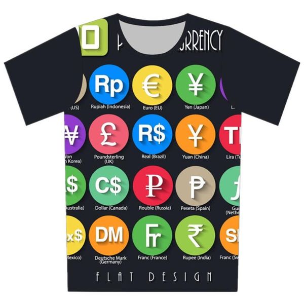 

женщины / мужчины мода футболка символ валюты цветок красочный воздушный шар шаблон печати футболка мальчики девочки молодежь прохладный фут, White