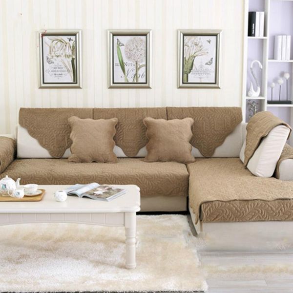 

chair covers camel coffee floral plush sofa cover quilting slipcovers furniture couch protector capa de fundas