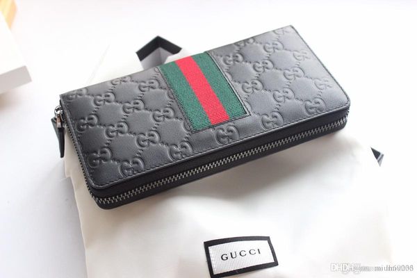 

2020 men leather classic luxurys wallet casual short designers card holder holder pocket fashion wallets men wallet,with box 004, Red;black