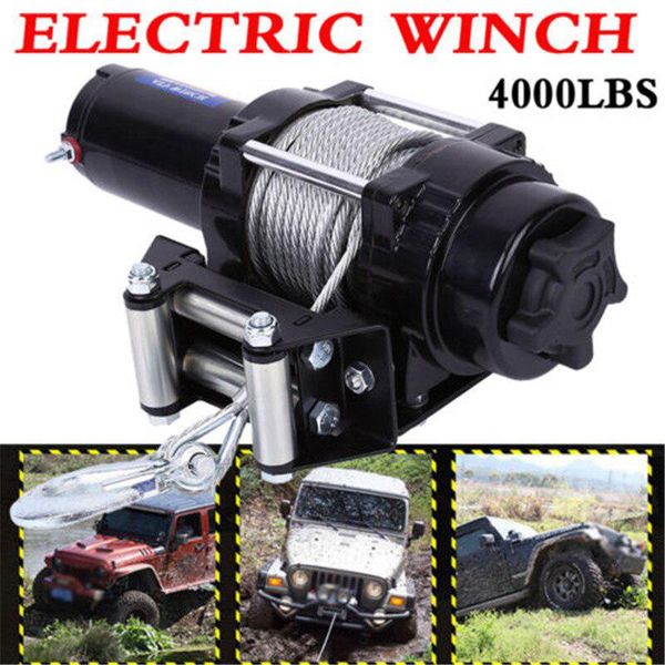 

for atv trailer truck rescue or self-help 4000lb car electric winch kit wire rope with wireless remote control