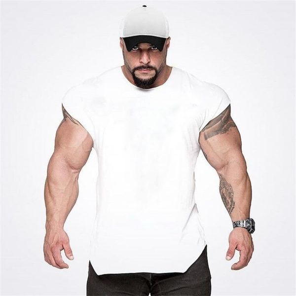 

tank men bodybuilding underwear muscle fitness brother solid color empty board pure cotton vest for men' running training thi, White;black