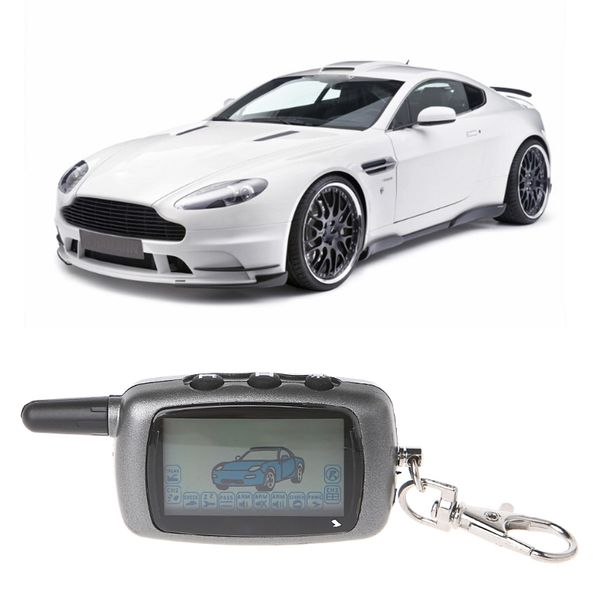

1 pc lcd remote controller keychain 2-way car alarm for starline a6 keychain alarm system