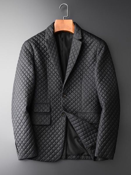 

new thick lattice casual suit men coat fashion handsome young autumn single breasted casual padded blazer men plus size m-4xl, White;black