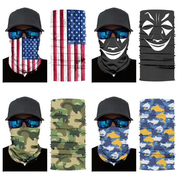 

2020 cycling mask bicycle head skull scarf camouflage face er magic headband outdoor sports warmer neck masks cosplay accesorios#101, Blue;black