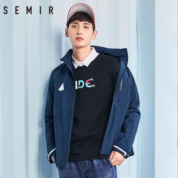 

semir jackets mens long sleeve overcoat hooded streetwear clothes spring sporty chic fashion clothing outwear clothes men, Black;brown
