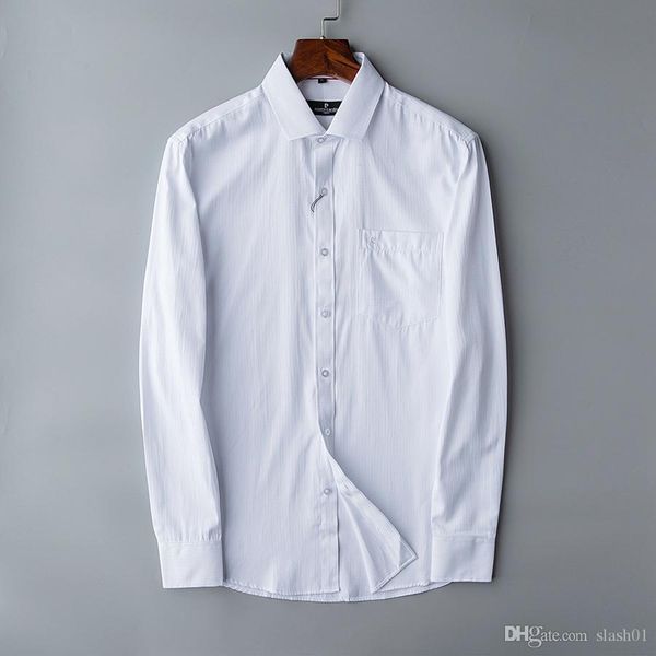 

бесплатная доставка осень и зима 2019 новый высококачественный дизайнер мужской моды с длинным рукавом рубашки поло повседневная мужская руб, White;black