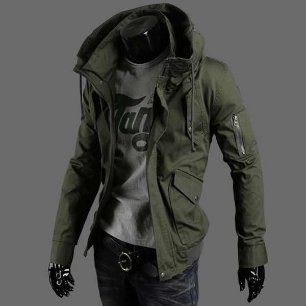 

jacket large size men's slim fit coat autumn and winter fake mode h03-p65, Black