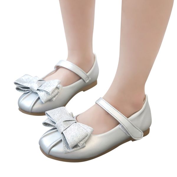 

children' girls bow soft sneakers baby princess glossy shoes infant comfortable children' shoes autumn new, Black;grey