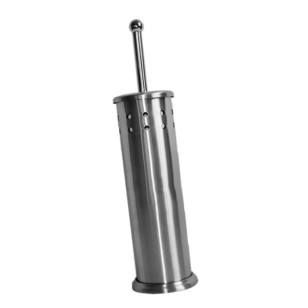 

bathroom hardware wc toilet cleaning brush holder set with lid silver