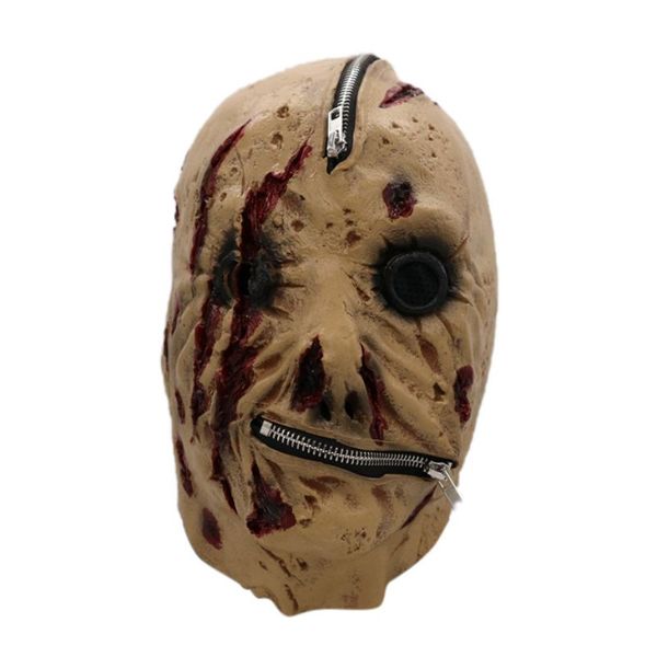 

creepy latex mask with zipper horror halloween cosplay masks halloween party costume prop prank for adults and teens