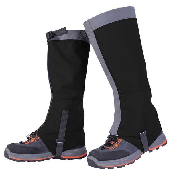 

outdoor snow kneepad skiing gaiters leg protection guard sport safety waterproof warmers ski protection hiking climbing leg set, Black