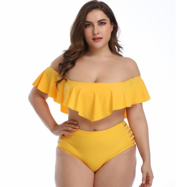 

women nylon flounce print bikini skirt swing size swimsuit swimwear yellow ruffled biquinis large size split swimsuit, White;black