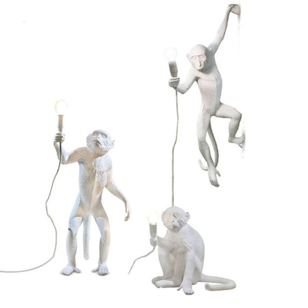 

Je nordic modern re in black white gold monkey e27 led wall lamp creative monkey living room led wall light bedroom wall lighting
