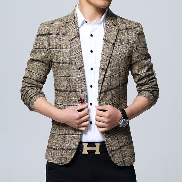 

heren blazers slim fit plaid business casual blazers britse stijl mannen jas uitloper mannen jasje, White;black