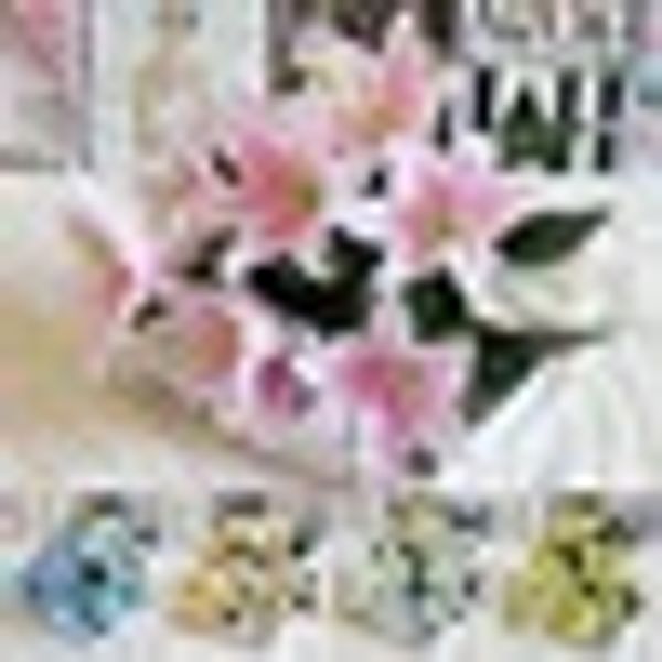 

10 heads romantic wedding gift home decorative bouquet party artificial flower easter fake lily office valentine's day garden