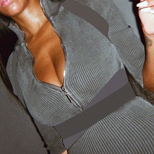 

деать лета 2020 года новая мода повседневная тощий лоскутная тонкий сплошной молния с коротким рукавом сексуальное комбинезон женщин sb825, Black;white