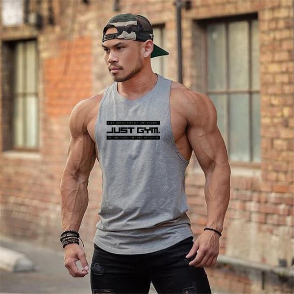 

muscleguys men tank new brand cotton undershirt gym bodybuilding singlet fitness sleeveless vest men tank, White;black