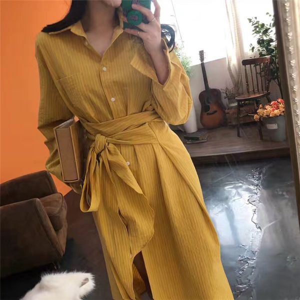 

new women dresslt striped small elegant french long 3 color dresses khaki white yellow 2892, Black;gray