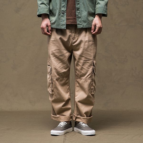 

men fashion casual pant high street hip hop cargo pants male multi-pocket loose harem trousers wide leg pant, Black