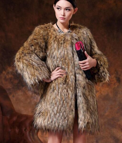 

woman spring autumn vogue han edition new fund high-quality goods individual character tide in long section furs integral whole coat / s-3xl, Black