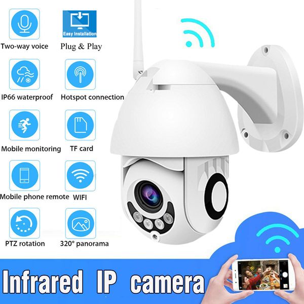 

Anspo IP PTZ-камера Wi-Fi Speed ​​Dome 360 ​​CCTV Камера Водонепроницаемая беспроводная безопасность Видео Аудио Camara ipcam Full HD 1080P Великобритания Plug