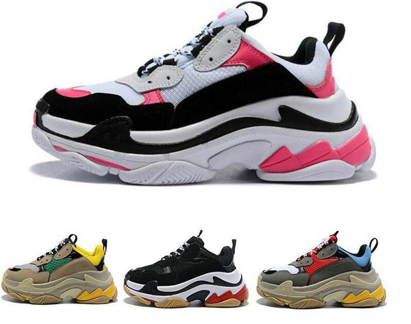 

fashion paris 17fw triple-s sneaker triple s outdoor casual dad shoes for men's women beige black ceahp sports designer shoe size 36-45