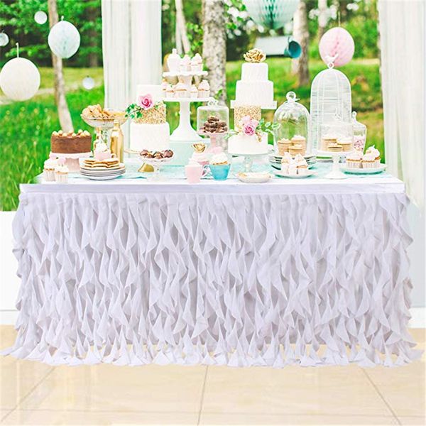 

180x77cm wedding party tulle table skirt tableware cloth baby shower party home decor table skirting birthday party