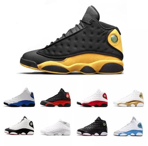 

new 13 13s men basketball shoes panda color black brown blue white hologram fints grey red sports sneakers size40-46