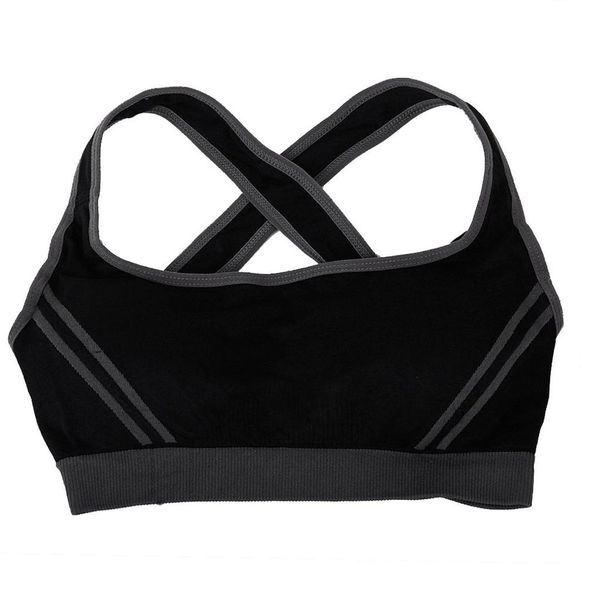 

elos-women's seamless padded sports bra crop yoga fitness sport vest, White;black