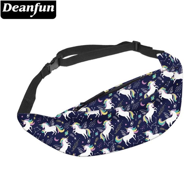 

deanfun waterproof space unicorn galaxy fanny packs man waist pack adjustable strap for outdoors workout gift yb-57
