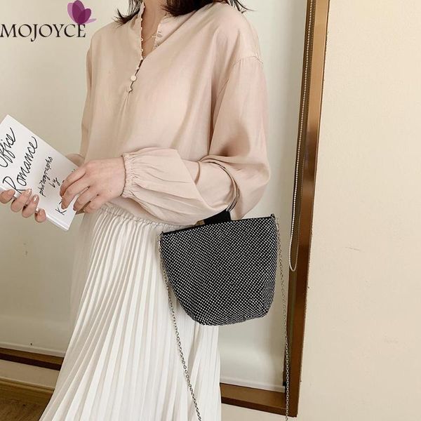 

блестящий горный хрусталь женщины ведро сумочка путешествия цепи плечо crossbody тотализаторы сумка дамы цепи плечо сумка-мессенджер